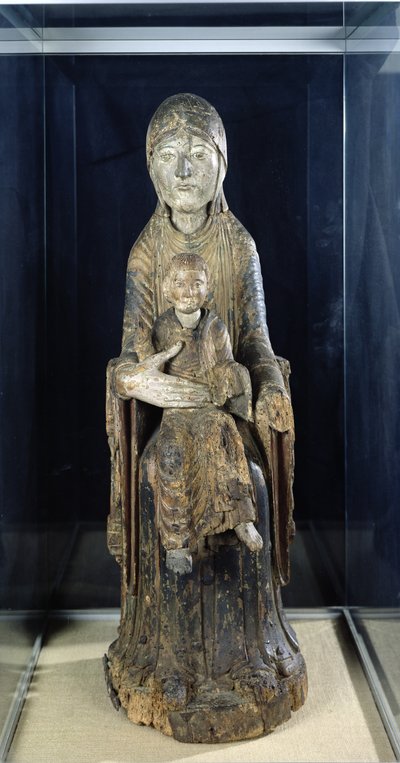 Vierge et Enfant en Majesté, de Forez (bois peint) - French School