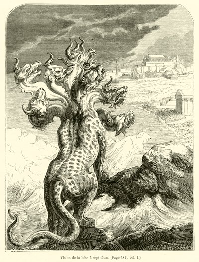 Vision de la bête à sept têtes - French School