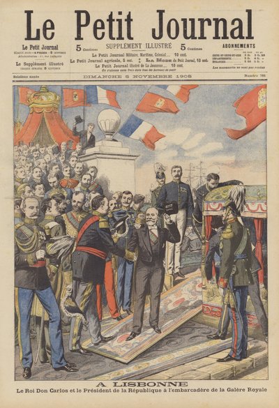 Visite du Président de la République française à Lisbonne (lithographie couleur) - French School