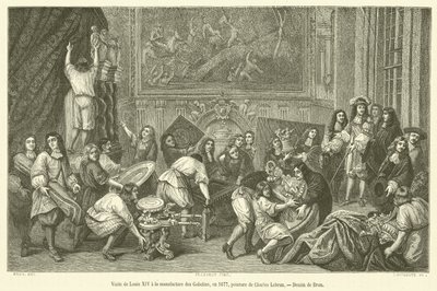 Visite de Louis XIV à la manufacture des Gobelins, en 1677 - French School
