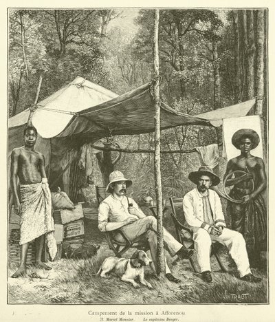 Voyage au pays de Kong (gravure) - French School