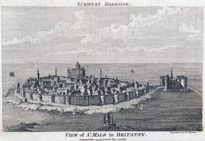 Vue de St Malo - Gravure par Thomas - French School
