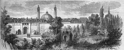 Vue de la prison de la Santé à Paris, rue de la Santé - French School