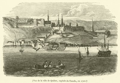 Vue de la ville de Quebec, capitale du Canada, en 1720 - French School