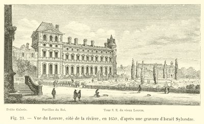 Vue du Louvre, côté de la rivière, en 1650, d