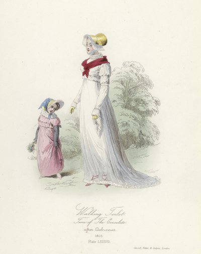 Toilette de marche, époque du Consulat français - French School