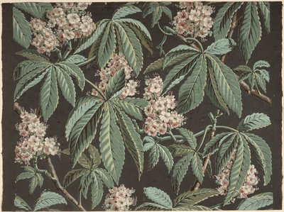 Motif de papier peint avec branche de châtaignier (détail) - French School