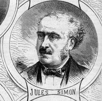 Guerre de 1870 - Gouvernement de la Défense nationale : portrait de Jules Simon (François Jules Suisse, dit) (1814-1896), membre du gouvernement provisoire de 1870. Gravure dans « Le Monde Illustré » n°706 du 22 octobre - French School