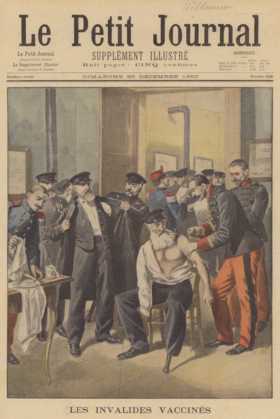Anciens combattants recevant des vaccinations contre la variole - French School