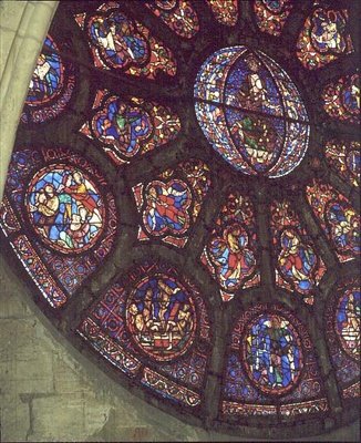 Rosace ouest, détail du Jugement Dernier, c.1225 (vitrail) - French School