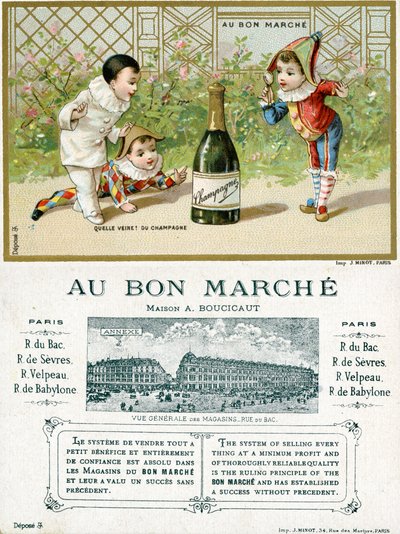 Quelle chance ! Une bouteille de champagne ; recto et verso d