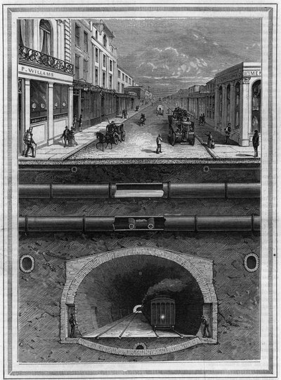 Ce qui est sous le pavé de Londres (Grande-Bretagne) : conduite de gaz, conduite d