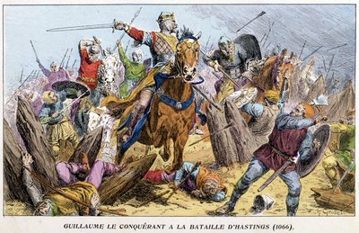 Guillaume le Conquérant à la bataille de Hastings - French School