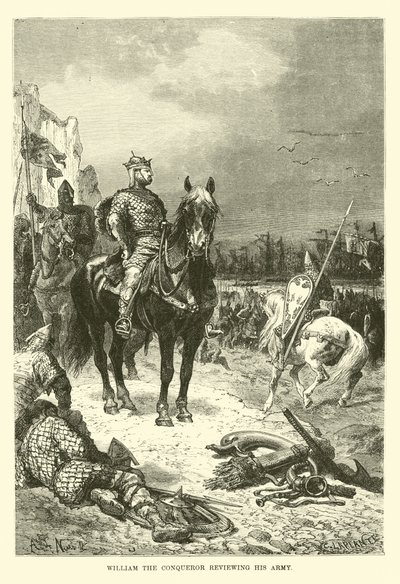 Guillaume le Conquérant passant en revue son armée - French School