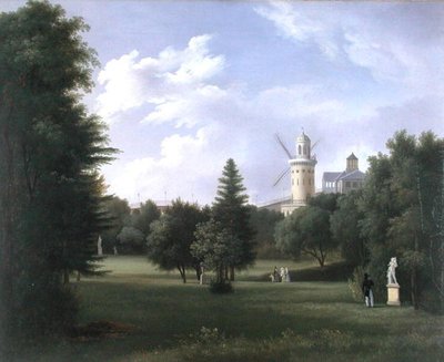 Moulin à vent à la Folie-Beaujon à Paris, vers 1830 (huile sur toile) - French School