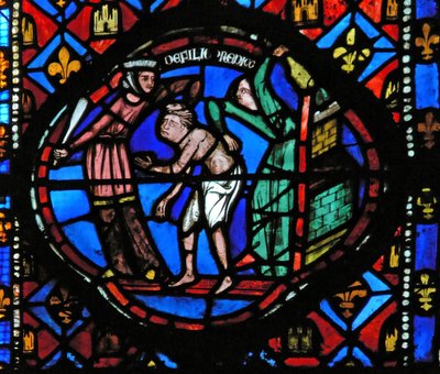 Fenêtre Ew-L représentant une scène de l