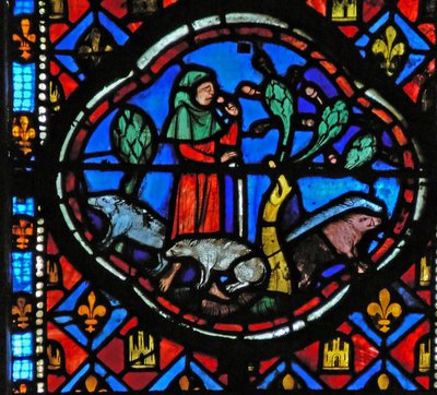 Fenêtre Ew-L représentant une scène de l