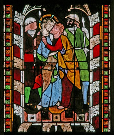 Fenêtre N-chapB représentant la Trahison de Judas - French School