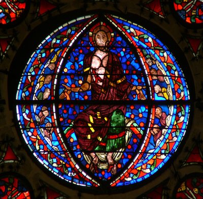 Fenêtre Ww représentant le Christ du Jugement Dernier - French School