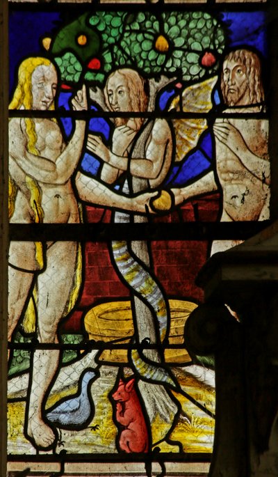 Adam et Ève et le serpent - French School