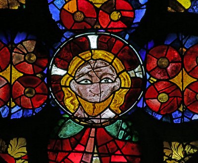 Vitrail représentant la Tête du Christ - French School