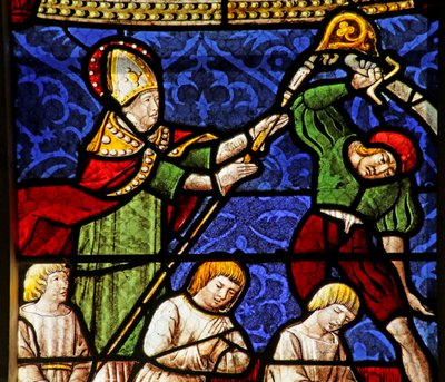 Vitrail représentant Saint Nicolas à l