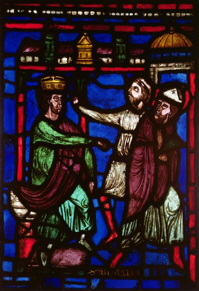 Vitrail représentant Saint Blaise écoutant sa condamnation, Atelier d