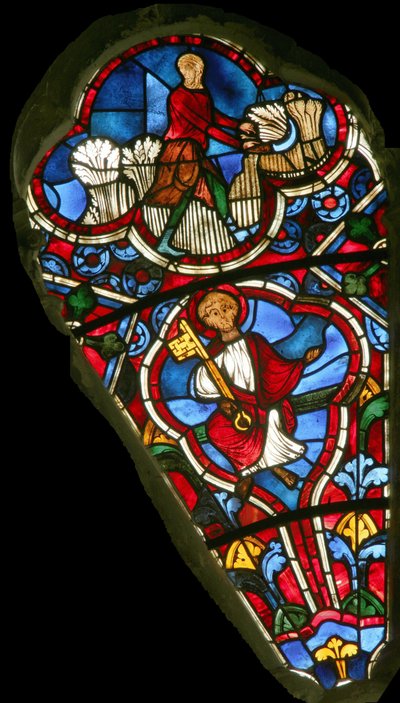 Fenêtre représentant Saint Pierre et le mois de juillet - French School