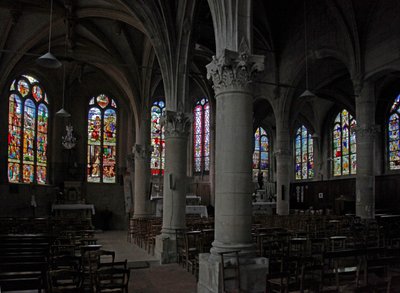 Fenêtre représentant une vue - French School