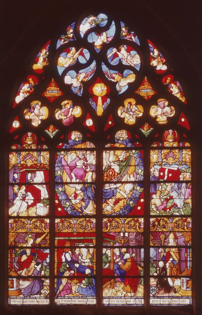 Vitrail représentant des scènes de la Vie de la Vierge - French School