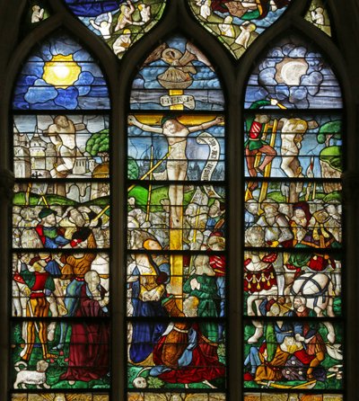 Vitrail représentant la Crucifixion - French School