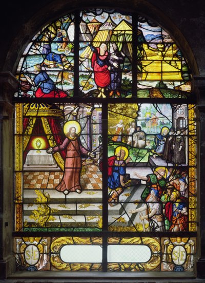 Vitrail représentant la collecte de la manne, 1612-22 - French School