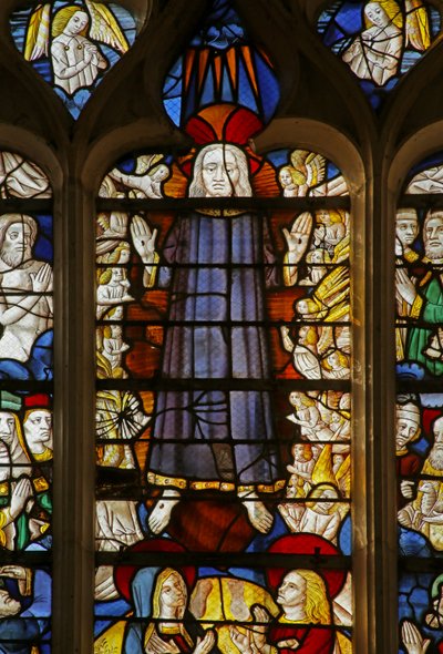Vitrail représentant la Seconde Venue du Christ (détail) - French School