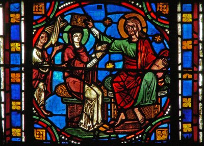 Fenêtre s2-C représentant le Couronnement de la Vierge (moderne) - French School