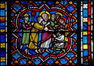 Fenêtre s2-L représentant la Trahison de Judas - French School