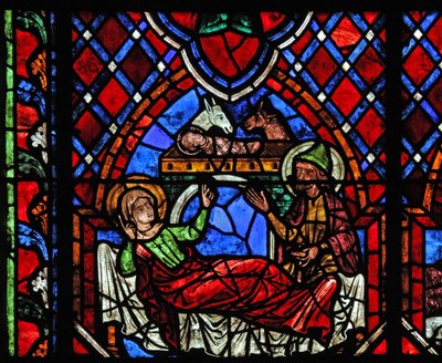 Fenêtre w01 représentant la Nativité - French School