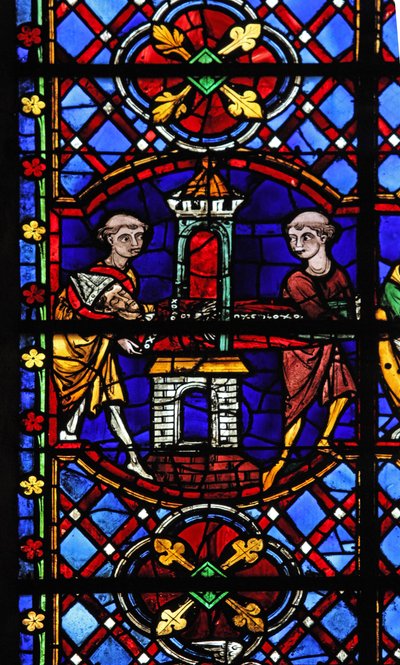 Fenêtre w08 représentant les reliques de Saint Martin sont volées - French School