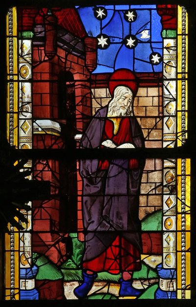 Fenêtre w0 représentant Joachim avec une de ses brebis - French School