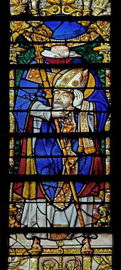 Vitrail w0 représentant Saint Denis - French School