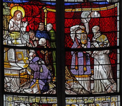 Fenêtre w0 représentant Saint Grégoire - Messe de - French School