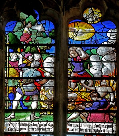Fenêtre w0 représentant le Martyre de Sainte Foy - French School