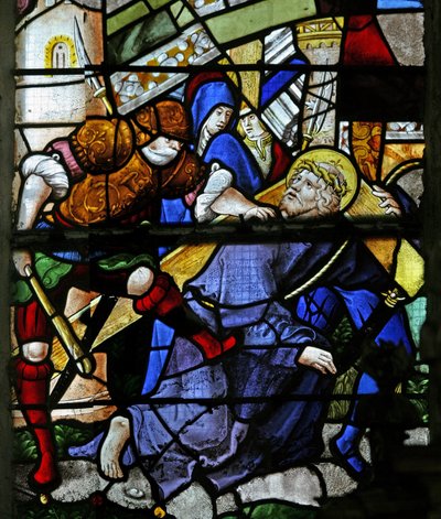 Fenêtre w0 représentant la Via Crucis - French School