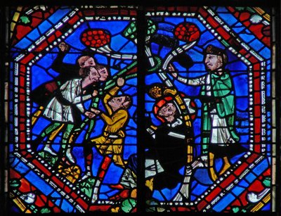 Fenêtre w104a représentant Saint Martin et le miracle du pin - French School