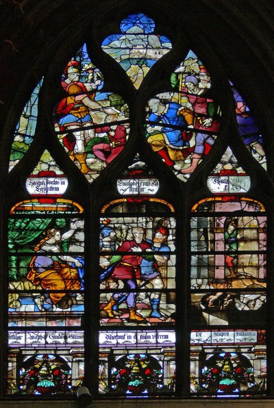 Fenêtre w107 représentant des scènes de la vie de Joseph - French School