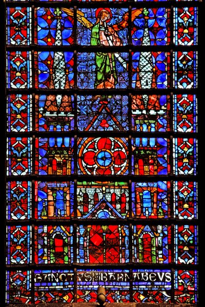 Fenêtre w107 représentant la cathédrale de Thérouanne - French School