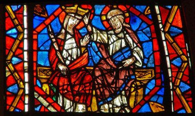 Fenêtre w108 représentant le Couronnement de la Vierge - French School