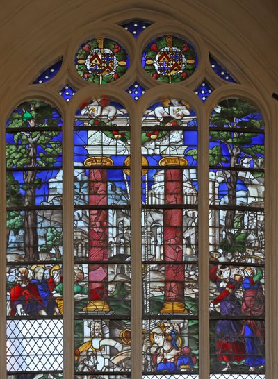 Fenêtre w109 représentant des vestiges architecturaux - French School