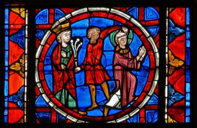 Fenêtre w109 représentant la Flagellation de Saint Gervais - French School