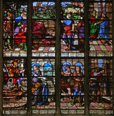 Joseph est accusé par Potiphar; il explique son rêve au Pharaon - French School