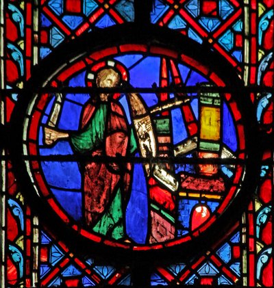 Un Dieu en colère avec une épée à la ville - French School